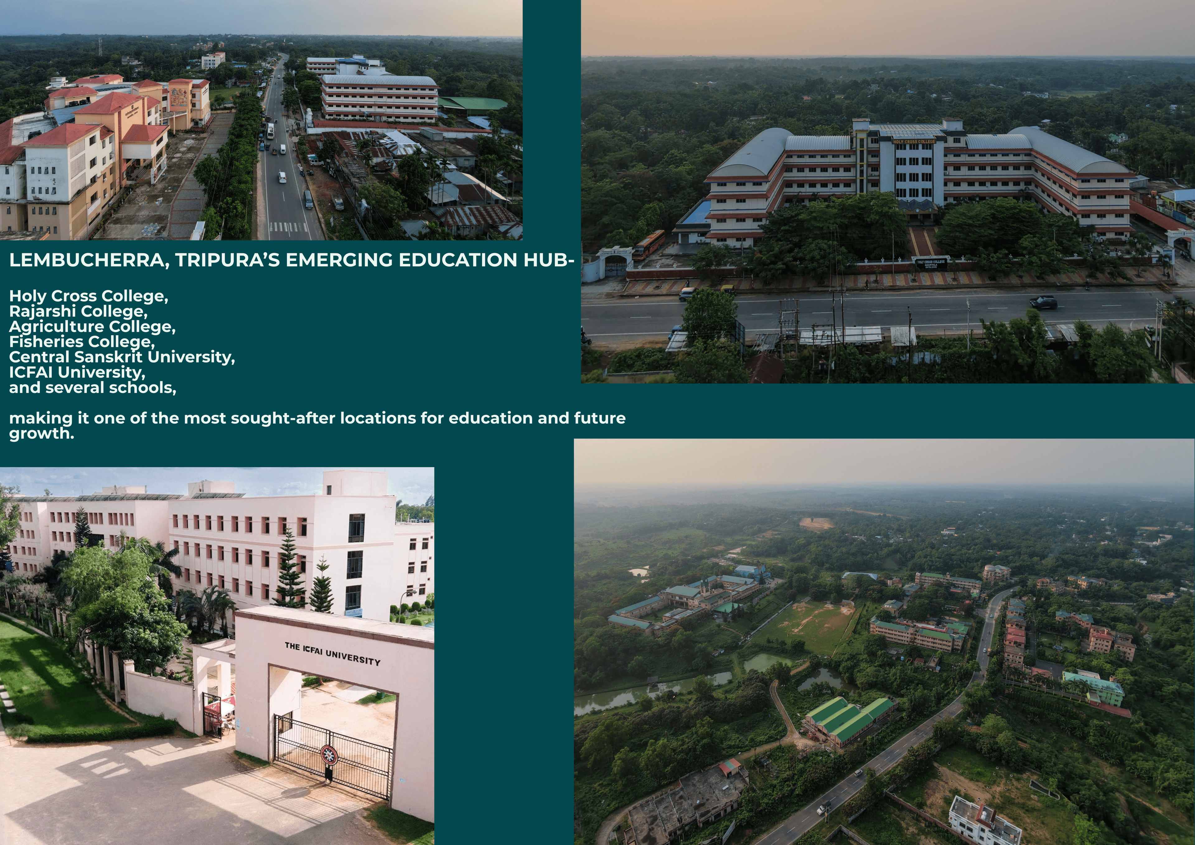 Lembucherra Education Hub — Holy Cross, Rajarshi, Agriculture, Fisheries, ICFAI, Central Sanskrit University
